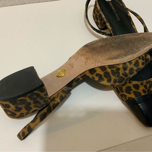 Veronica Beard Cecile Slinback Pumps Leopard Print Size 10 - Picture 10 of 11